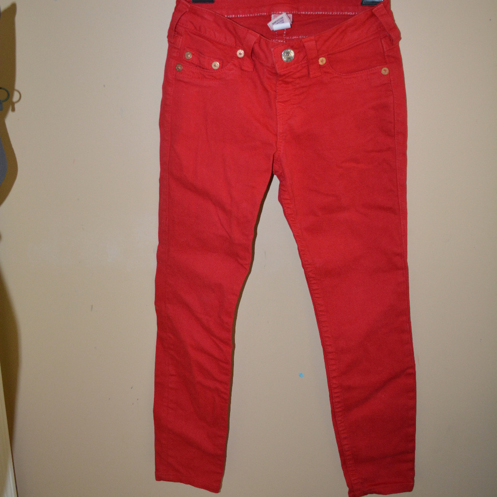True Religion Low Rise Red Jeans